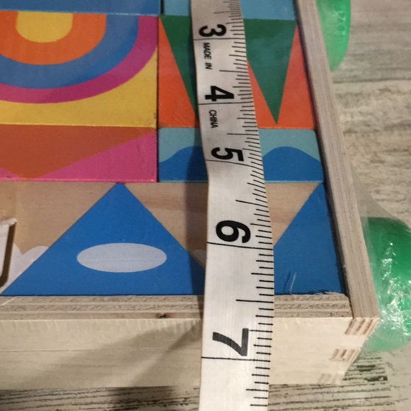 Ankyo Development Learn & Play Wooden Building Blocks in pull wagon with wheels - Picture 4 of 4